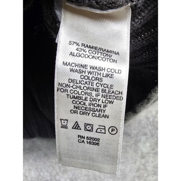 DKNY Jeans Womens XL Gray Full Zip Knit Sweater With Collar Ramie & Cotton Blend - Picture 4 of 6